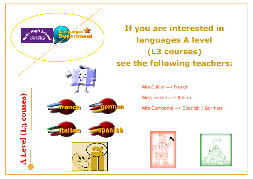 Postcard promoting A-level L3 languages courses