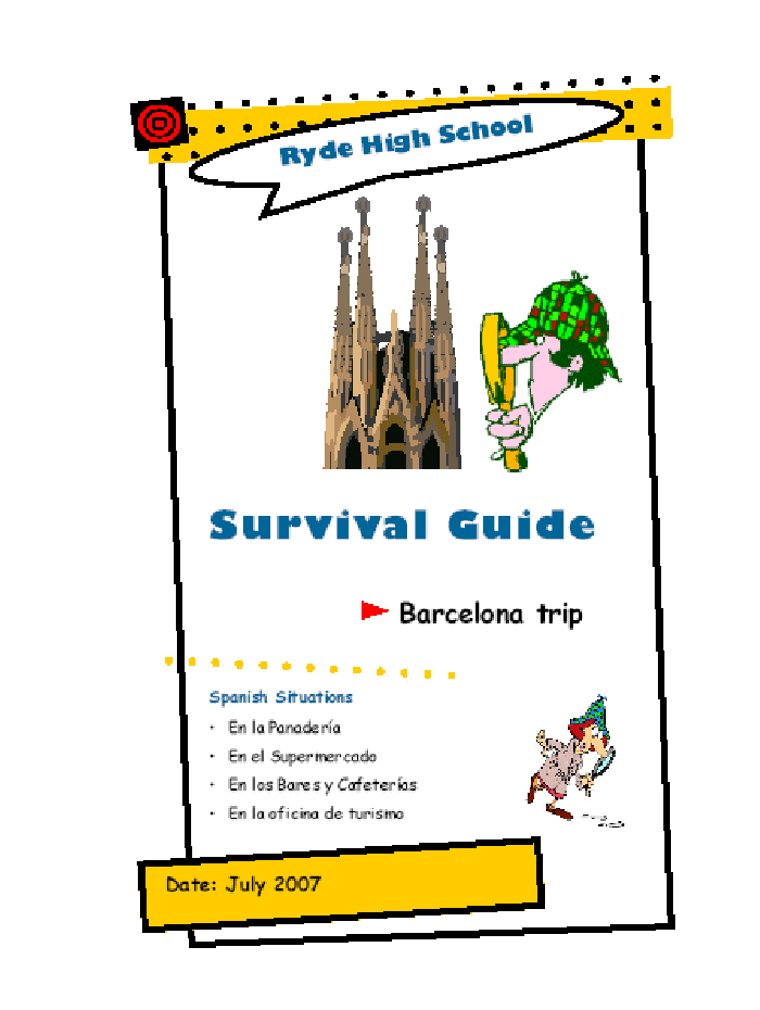 guide with activities for the students during a language trip