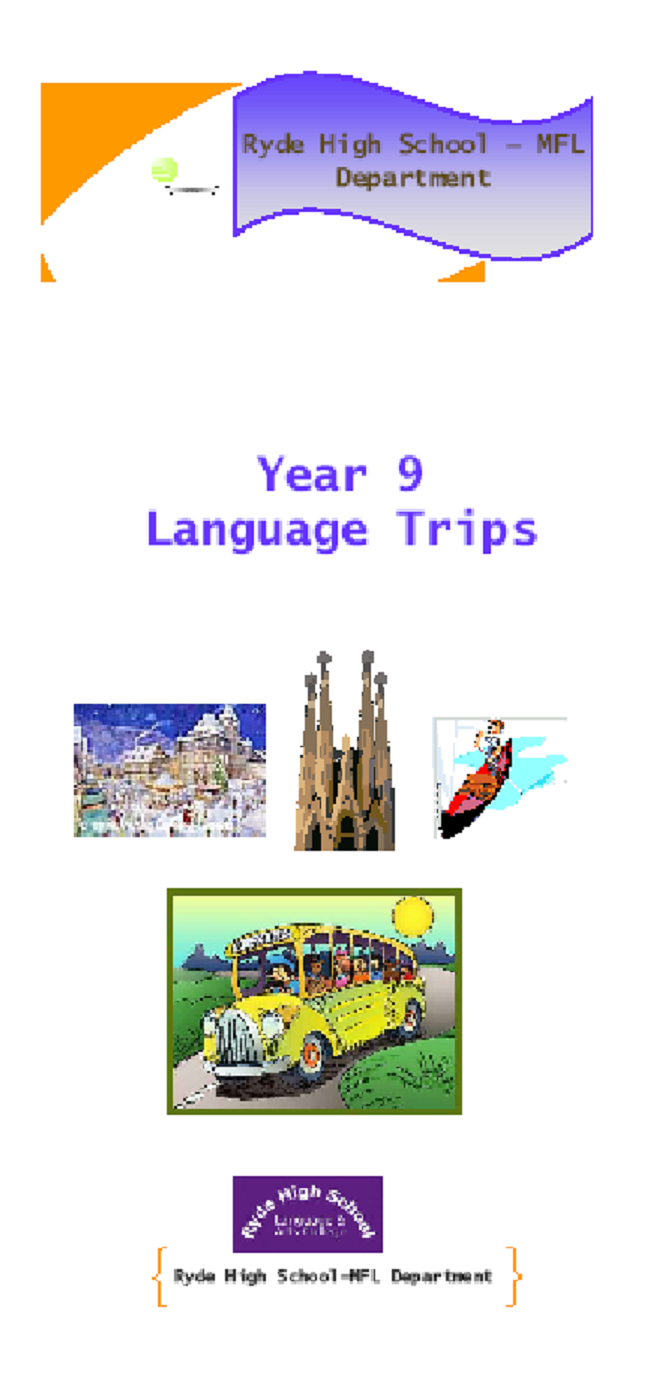 brochure promting year 9 trips in language department